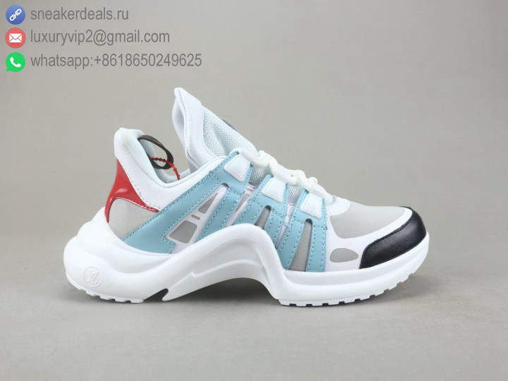 LV ARCH LIGHT GREY SKY BLUE UNISEX LEATHER SNEAKERS
